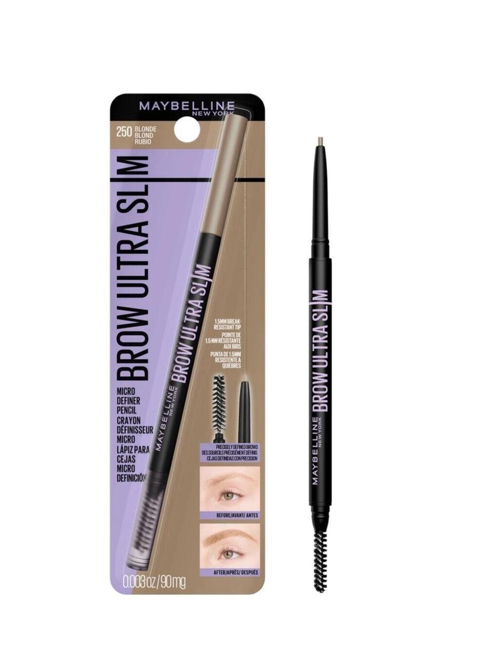 MAYBELLINE Brow Ultra Slim Eyebrow Micro Define Pencil BLONDE 250 Waterproof NEW